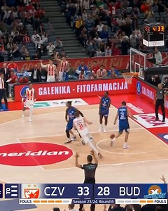 KK Crvena zvezda center Mike Tobey shows off his shooting skills. 🎯 | AdmiralBet ABA League
