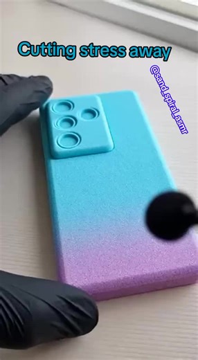 Slice By slice,stress melts away #asmrtiktoks #asmrsounds #kineticsand #asmr #sandasmr