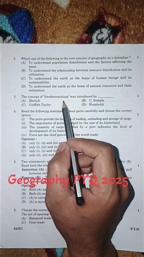 Geography PYQ 2025 #class12