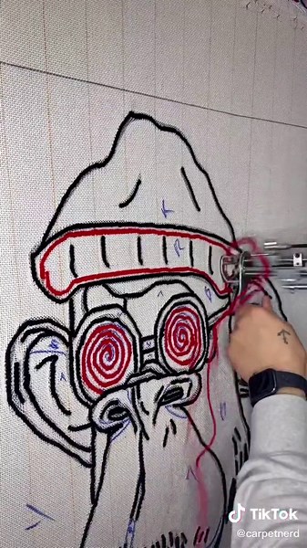 Made myself into a Bored Ape for the fun of it :) #fypシ #boredape #boredapeyachtclub #carpetnerd #asmr #tufting #rugmaking #nft #nftartwork #fyp