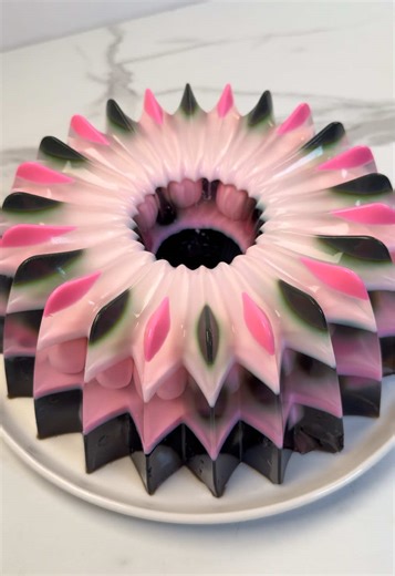 let’s make black & pink jelly cake 🩷🖤🩷🖤 #asmr #dessert #jelly #jellycake #sweet