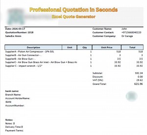Excel Quote Generator | Supplier Catalog Price Comparison Tool - Etsy