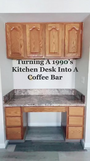 Transforming a Kitchen Desk into a Coffee Bar