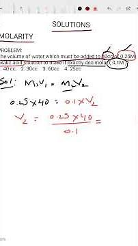 MOLARITY PROBLEM | SOLUTIONS | CLASS 12 CHEMISTRY