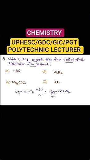 CHEMISTRY PYQs | UPHESC RE-EXAM #chemistry #uphesc #gic #uppgt #upgdc #shorts #short #viral #song