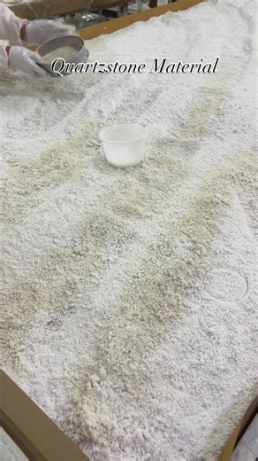 Rich Chen on Instagram: "The quartz mix is smoothly distributed to eliminate gaps and ensure uniform density. Careful laying at this stage guarantees a stable slab with clean, elegant veining. #QuartzStone #QuartzSlab #StoneProduction #CalacattaQuartz #QuartzFactory #Craftsmanship #luxurysurfaces #quartzcountertops #interiordesign #kitchendesign"