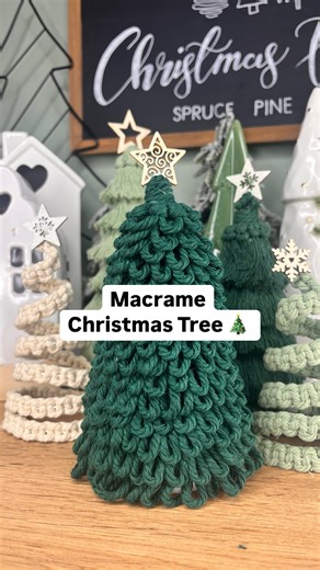 Caroline Fleming on Instagram: "Macrame Christmas Tree 🎄 I love how this macrame Christmas tree has turned out. I used 3mm cotton cord a styrofoam cone and just made a continuous larks head knot leaving a little loop between each one. #macramechristmastree #christmasmacrame #christmascrafting"