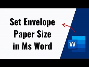 How to Set envelope Paper size in Ms Word