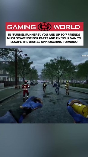 Funnel Runners is a first-person co-op survival game where you and up to seven friends are trapped in a doomed city as a powerful tornado closes in. Your mission is simple but intense: scavenge the collapsing environment for parts, repair your van, and escape before the storm destroys everything. (Steam Store) The gameplay revolves around teamwork and quick decision-making. Players must split up across the city to collect vehicle parts, fuel, and tools, then bring everything back together to rep