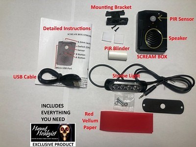 Scream Box Strobe White LED Halloween Programmable Speaker Prop Haunt Hobbyist | eBay