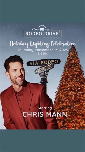 I’m excited to debut my new Christmas song, “Santa, We’re Ready!” to light up the iconic Rodeo Drive Christmas tree in Beverly Hills. Join us Thursday, Nov 13 to ring in the holiday season in style! 🛍️🎄🎅 #Christmas #rodeodrive #beverlyhills #treelighting | Chris Mann