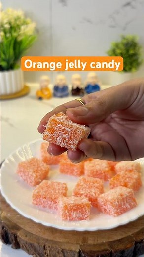 Viral Orange Jelly Candy Recipe | Easy Jelly Candy at Home | 3 Ingredients#orangecat #ytshorts