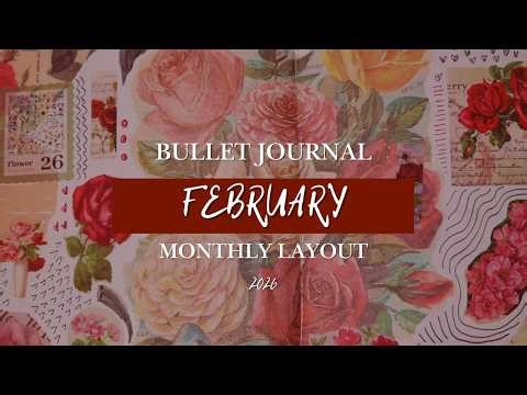 February Monthly Bullet Journal Collage Layout | BuJo 2026