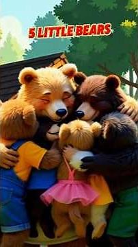 Five Little Bears on the Trampoline 🐻🎶 | Fun Counting Song for Kids | Nursery Rhyme 2025