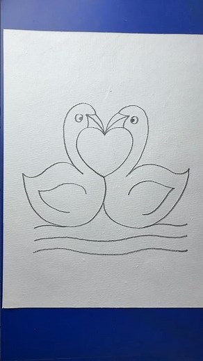 How to draw two swan step by step for beginners
