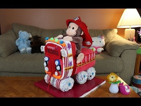 Fire Truck Diaper Cake (How To Make)