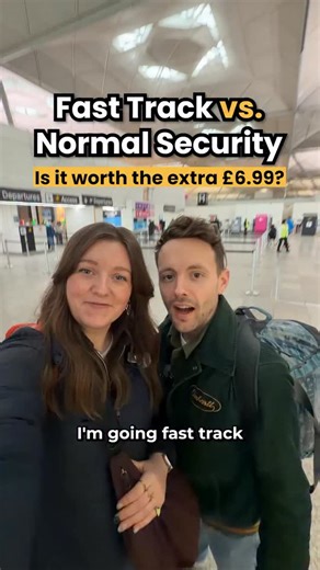 Chelsea | Holiday Expert on Instagram: "NOT AGAIN 😩 Is it worth paying for fast track security at the airport?! 💰 Some of you SWEAR by Fast Track but is it worth the £6.99?! 🤔 We decided to test it out!! 💾 Save this for the future and tag someone you’ve had this argument with!! We were traveling on a Friday at midday so decided to test out whether Fast Track was worth the cost or not 🤑 Naturally, James went with the fancy premium service and I stuck with normal FREE security 💸 I really tho