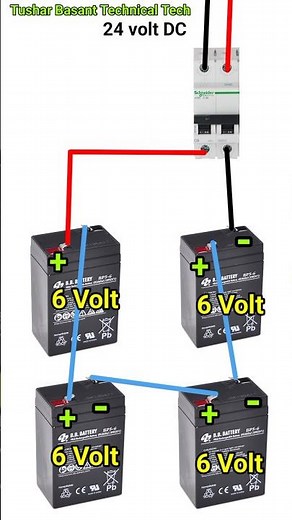 6 Volt Battery To 24 Volt Series Connection #shorts