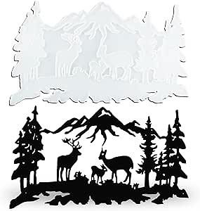 Deers' Family Wall Decor Resin Mold, Deer Wall Art Silicone Mold for Epoxy Resin Casting,Wall Mount Decor DIY Animal Resin Casting Craft