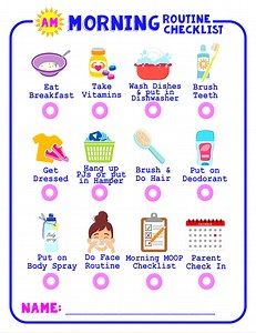 Morning and Evening Routine Checklists for Older Kids - Etsy UK