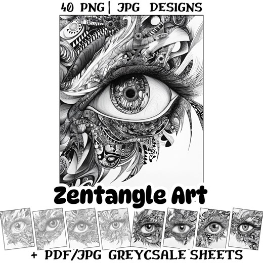 Eye Drawing Worksheets | 40 Zentangle Eye Templates | Printable Mindful Art PDF JPG - Etsy