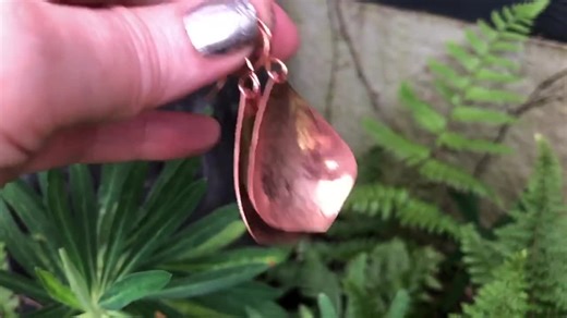 Hammered Copper Earrings: Big Teardrop Dangle. UK Handmade Boho Earrings - Etsy UK