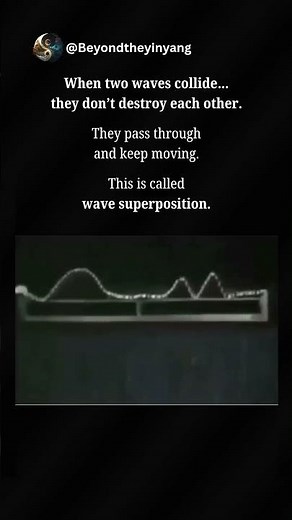 Two waves collide and pass through each other. Even matter behaves this way #science #physics