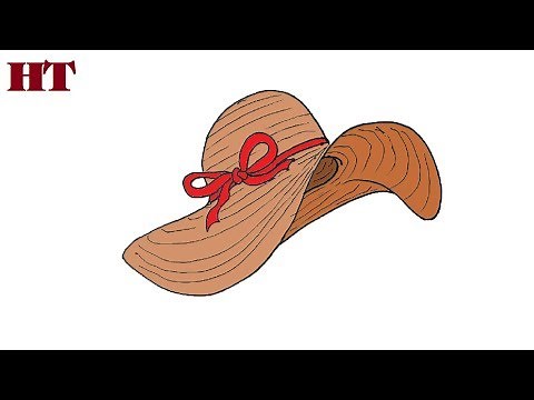 How to draw a straw hat easy