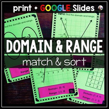 Domain and Range Matching Algebra Activity - print and digital