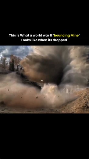 Poweredresearch on Instagram: "The video showcases a historical re-enactment or testing of a "bouncing bomb," a specialized explosive used by the British Royal Air Force during World War II. The footage shows a large, cylindrical mine being released from an aircraft over a body of water. ​Due to its backspin, the mine skips across the water's surface, effectively bypassing defensive torpedo nets before striking and detonating against a dam wall. The resulting explosion creates a massive plume of