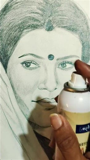 mata sita ki portrait drawing spray||how to make fixative spray for drawing art