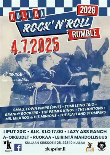 Se olis tällä viikolla meitsikin The Hortonsin kanssa Kullaalla esiintymässä. Tuutko? #kullaarocknrollrumble #rocknroll #rockabilly #musicheals #letshaveaparty