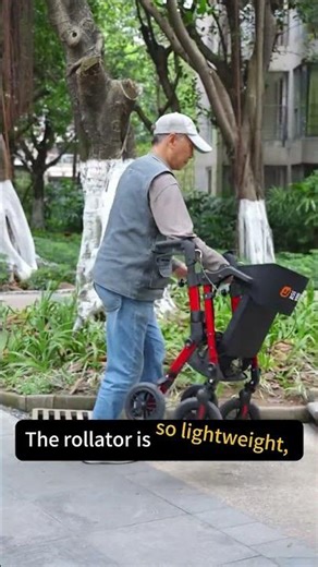 A rollator specially designed for elderly users with limited mobility
