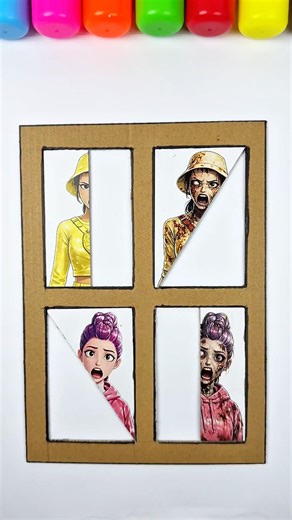 K-pop Demon Hunters Cardboard Piece Assemble Game!! Easy Cardboard Ideas#kpopdemonhunters #art