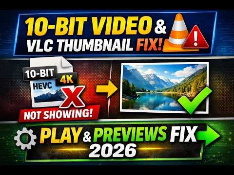 How to Play 10-Bit Video & Fix VLC Thumbnail Not Showing in Windows 2026 | Enable Video Thumbnails