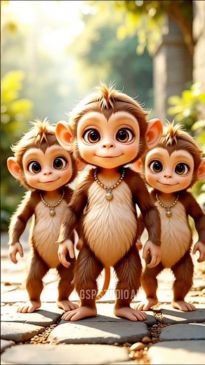 Cute Baby Monkeys Dancing | Adorable Trio Dance Performance | Funny & Heartwarming Moments#ai