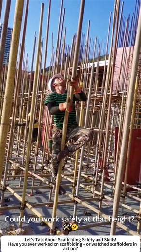 Scaffolding Assembly at a Construction Site – Precision and Safety in the Air! 🏗️🔩