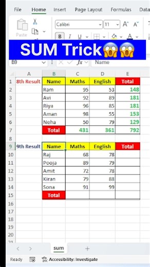 Excel Trick 😱 #shorts