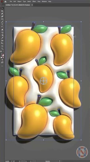 3D Mango Design in Adobe Illustrator || Illustrator Tutorial_2025