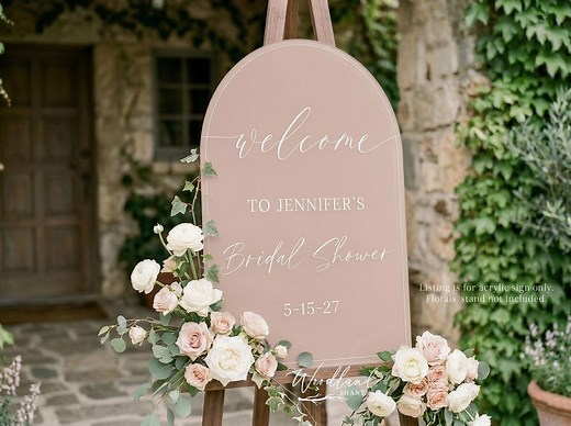 Personalized Arch Welcome to Bridal Shower Sign on Acrylic, Modern Minimalist Rustic Classic Custom Bridal Shower Decor - Etsy