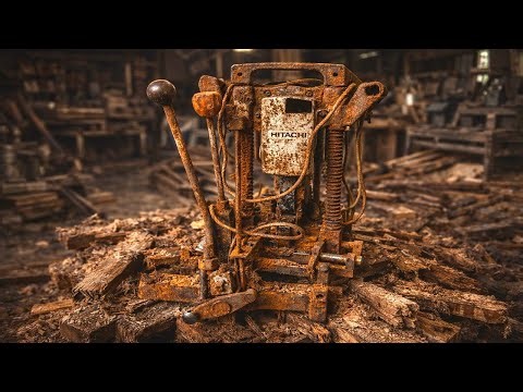 Extreme Restoration of a Severely Rusted HITACHI Mortising Machine | Abandoned & Destroyed