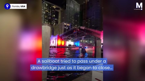 Bridge blunder! Sailboat snaps mast after colliding with drawbridge in Miami
