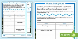 Ocean Metaphors Worksheet