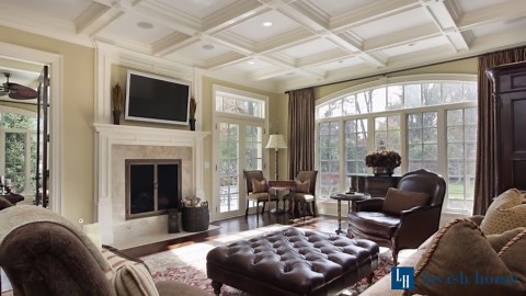 Lavish Home 5-Tier Ladder Shelf - 50 in. Narrow Leaning Bookshelf, Wooden Oak Finish Bookcase for Living Room, Office or Bedroom 83-15-5