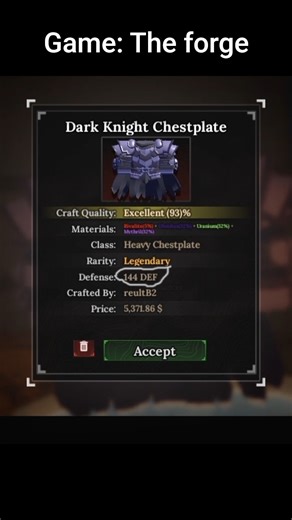 Best recipe legends armor the forge #theforge #roblox