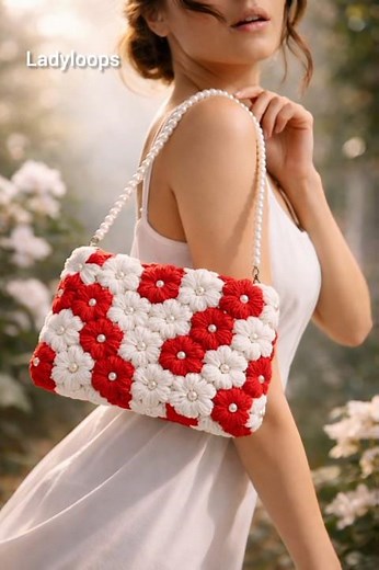 Crochet bags - Oh my good! 😲 These Puff Flower Bags are so cute and very easy to knit!