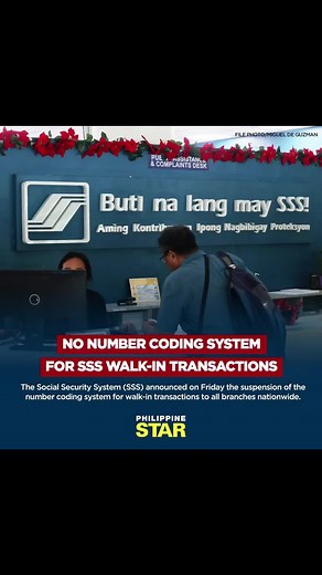 No Number Coding System for SSS Walk-In Transactions