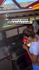The cups refuse to stay on the counter 🌊☕️ 🤣 🎥 IG: @itslulu_q #sailing #sea #coffee | UNILAD