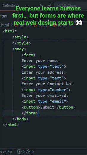 HTML CSS Form Design Tutorial 🔥 | Simple Login Form#html #css #htmlcss #webdevelopment #coding