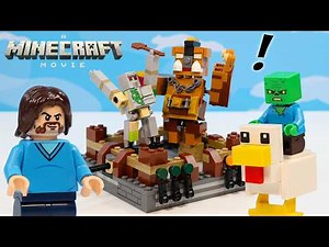 a Minecraft Movie LEGO Sets Chicken Jockey Fighting Ring Battle Review!